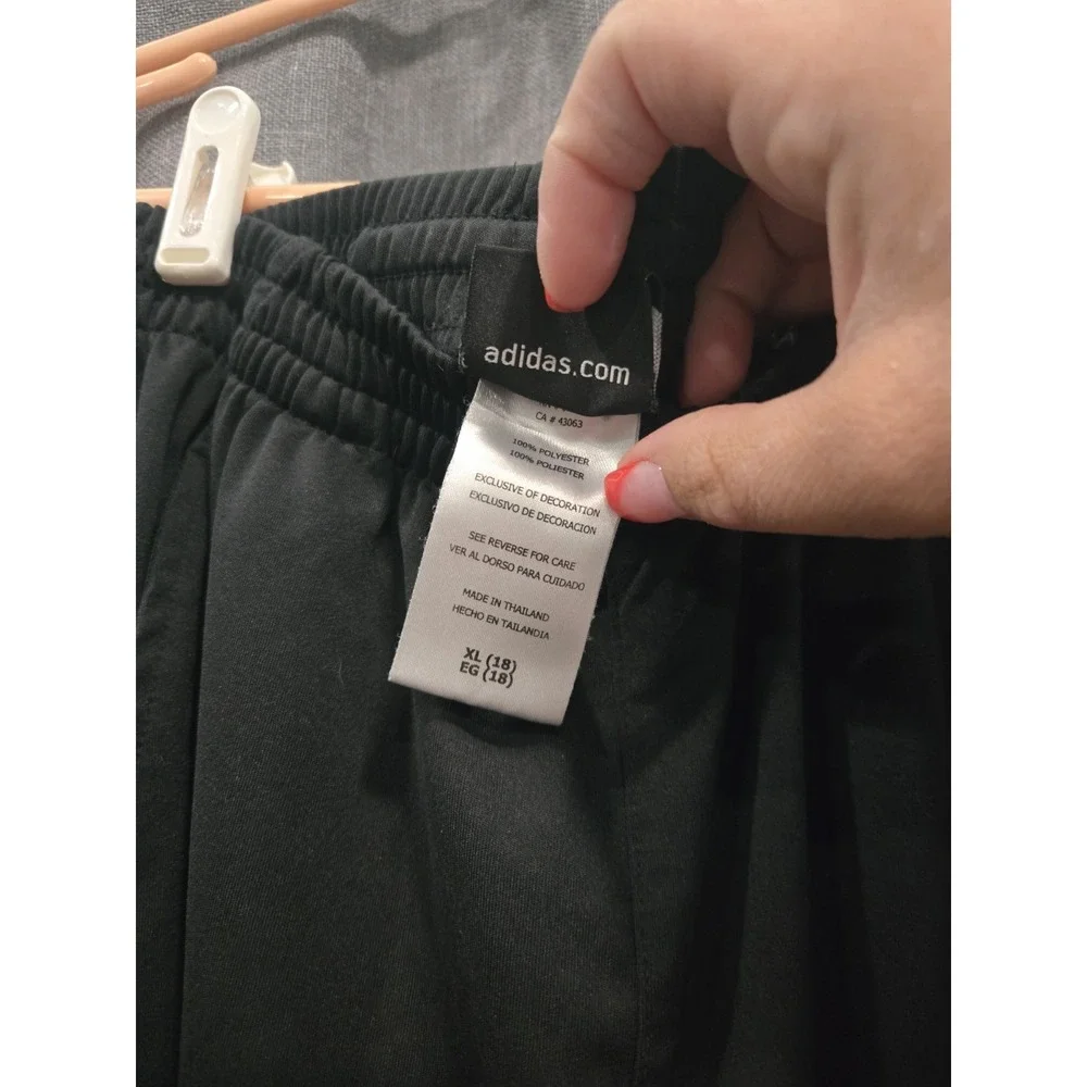 Adidas Youth Black White 3-Stripe Track Pants Joggers Size XL 18/20 Athletic
